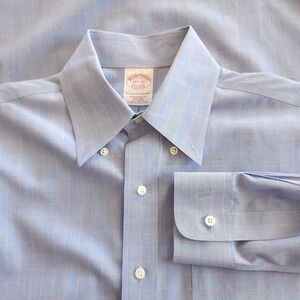 Brooks Brothers Dress The Original Polo Shirt Men's 14.5 / 32 Plaid Long Sleeve